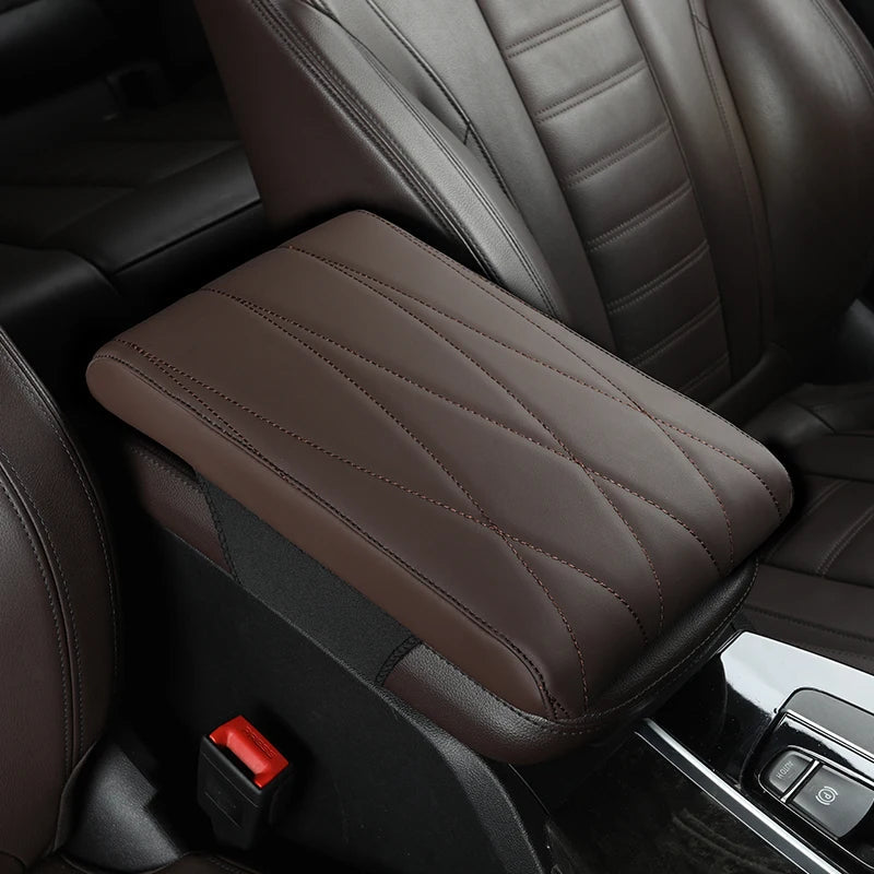 Nappa Leather Memory Foam Car Center Console Booster Cushion for Added Support - Tslaup