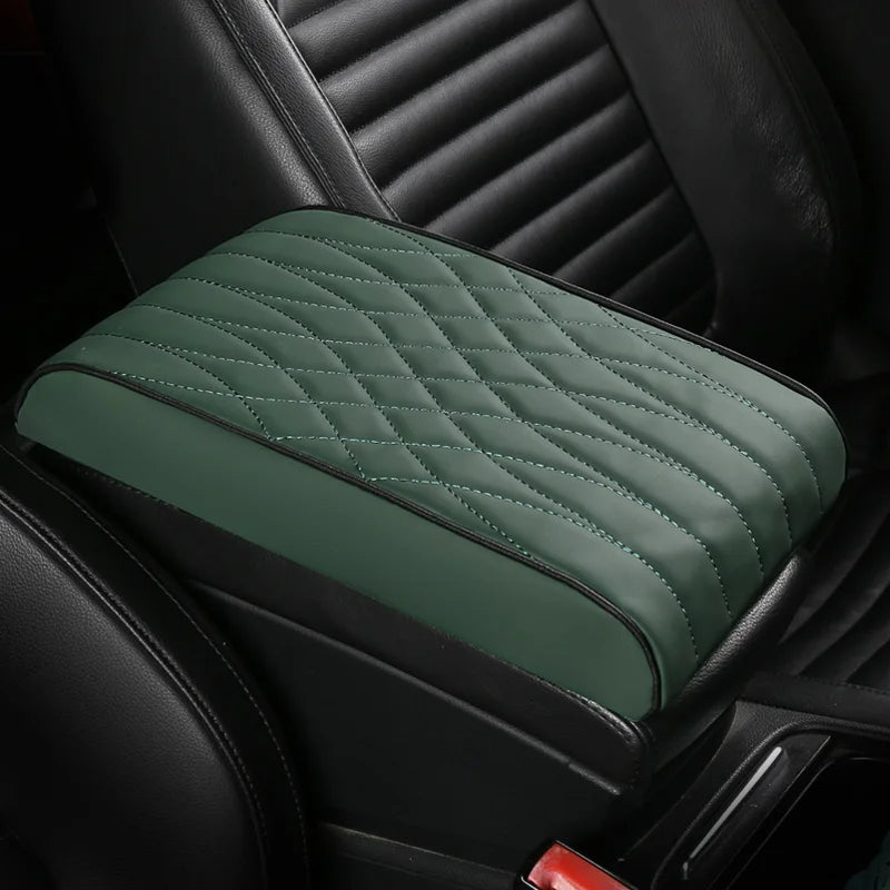 Nappa Leather Memory Foam Car Armrest Box Booster Cushion - Tslaup
