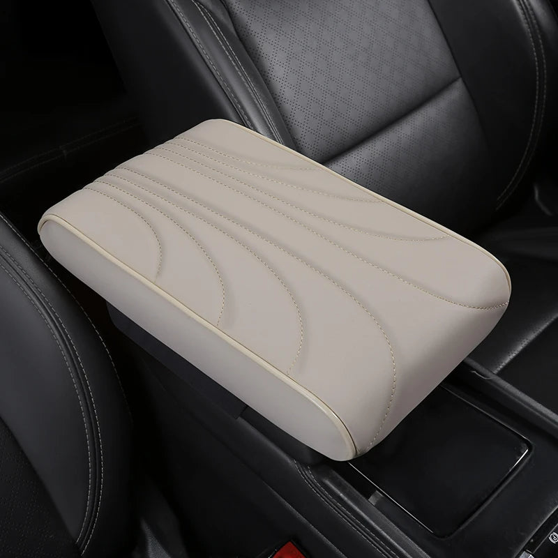 Nappa Leather Memory Foam Car Center Console Booster Cushion for Added Support 31*20*5cm - Tslaup