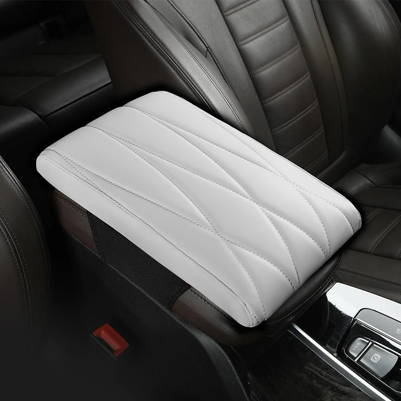 Nappa Leather Memory Foam Car Center Console Booster Cushion for Added Support - Tslaup