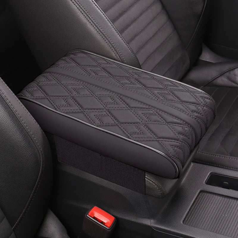 Nappa Leather Memory Foam Car Center Console Booster Cushion for Added Support 31*20*5cm - Tslaup