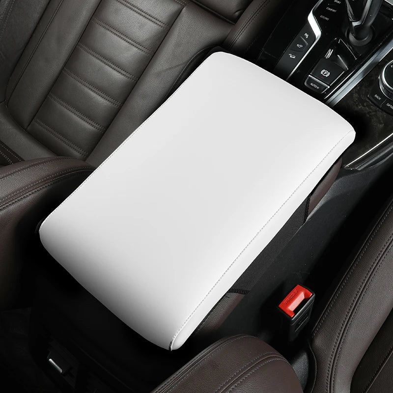 Universal Center Console Armrest Cushion Booster Cushion for Added Support Nappa Leather 32*15*5 - Tslaup