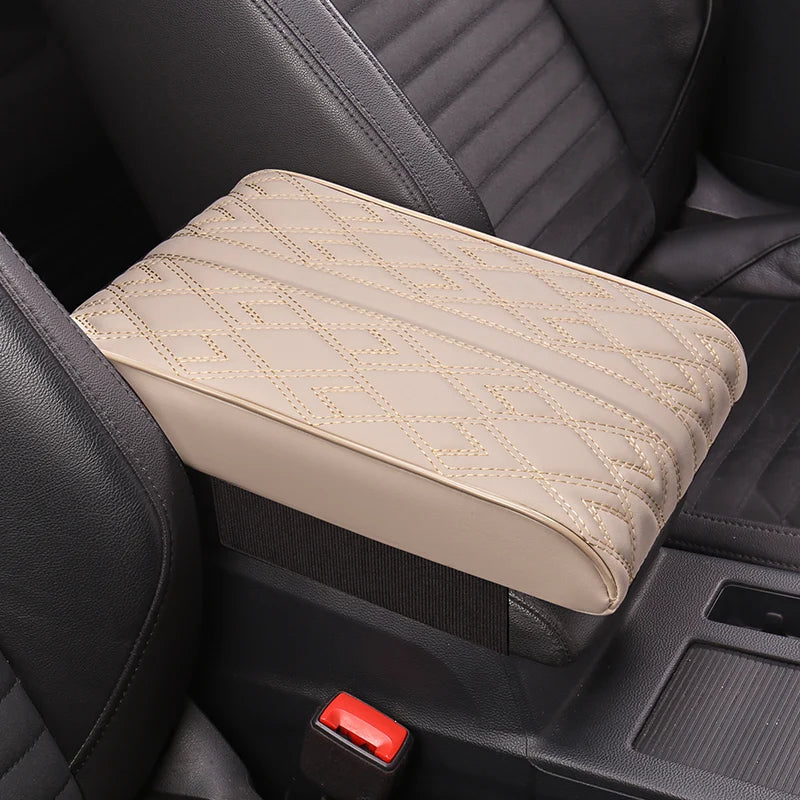 Nappa Leather Memory Foam Car Center Console Booster Cushion for Added Support 31*20*5cm - Tslaup