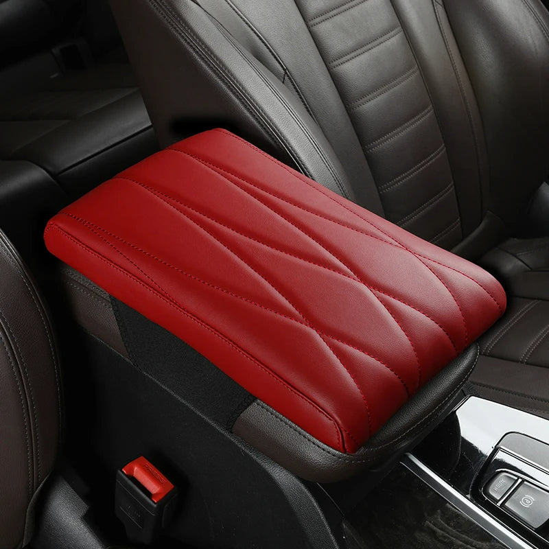 Nappa Leather Memory Foam Car Center Console Booster Cushion for Added Support - Tslaup