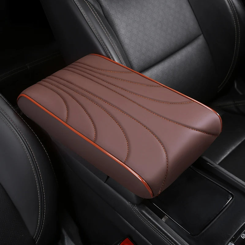 Nappa Leather Memory Foam Car Center Console Booster Cushion for Added Support 31*20*5cm - Tslaup