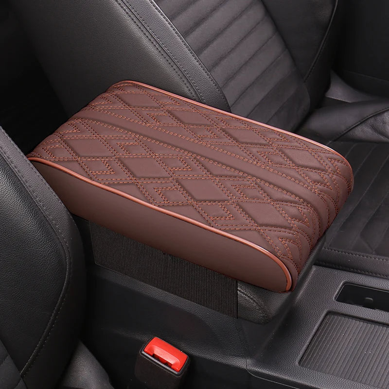 Nappa Leather Memory Foam Car Center Console Booster Cushion for Added Support 31*20*5cm - Tslaup