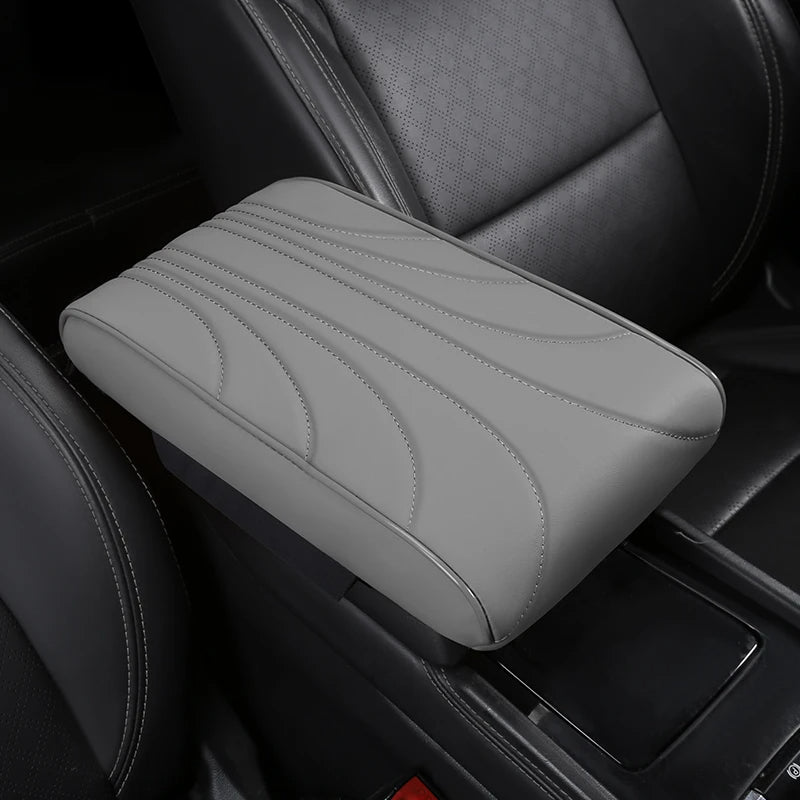 Nappa Leather Memory Foam Car Center Console Booster Cushion for Added Support 31*20*5cm - Tslaup
