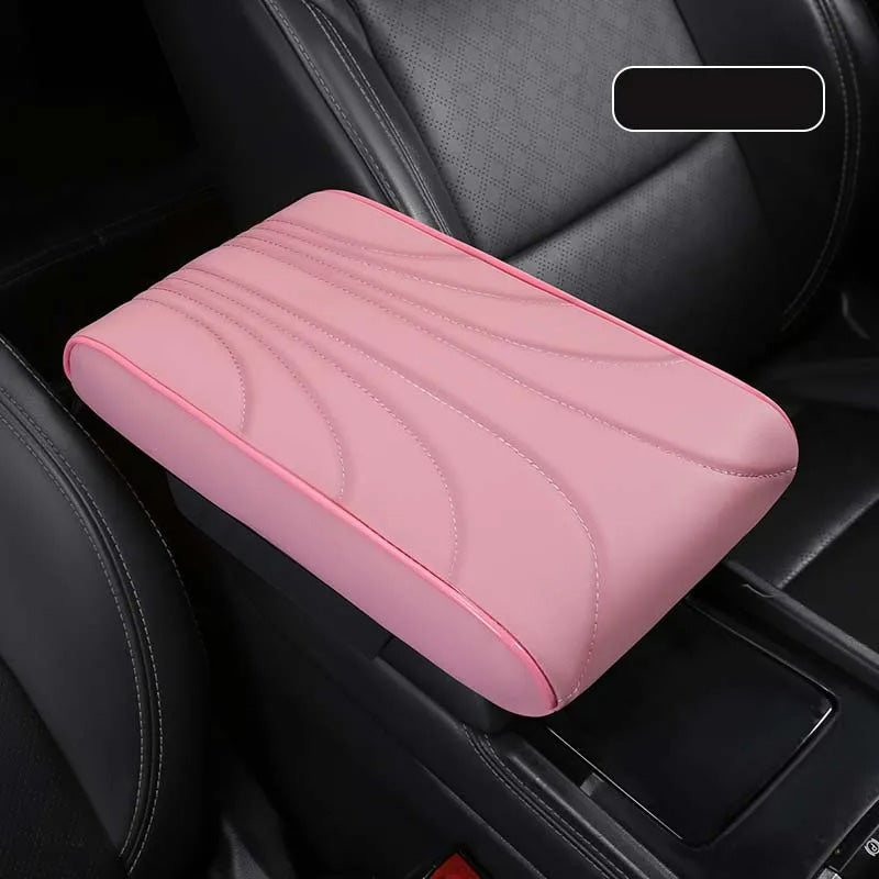 Nappa Leather Memory Foam Car Center Console Booster Cushion for Added Support 31*20*5cm - Tslaup