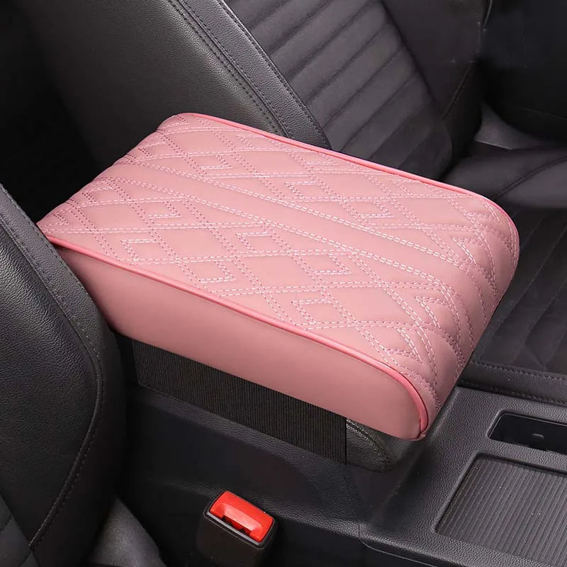 Nappa Leather Memory Foam Car Center Console Booster Cushion for Added Support 31*20*5cm - Tslaup