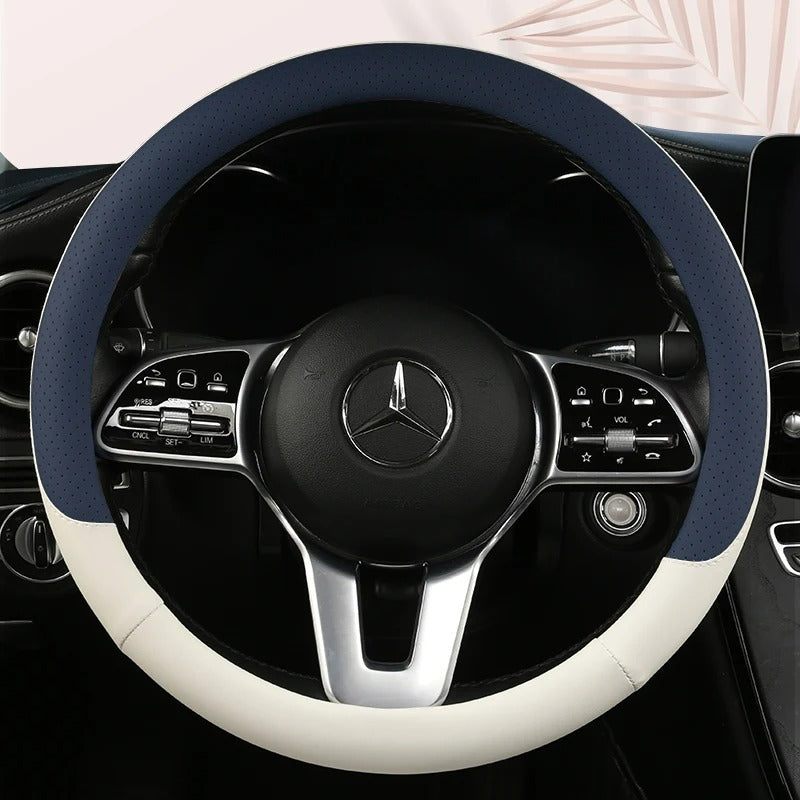 Car Anti-Slip Leather Steering Wheel Cover 38cm Type O D