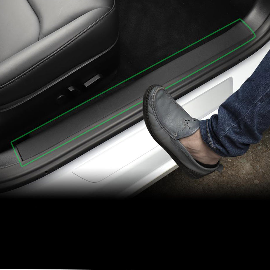 For Tesla Model 3 Car Leather Front and rear Door Sill Protective 2017-2022 Hidden Protector 4pcs/set - Tslaup