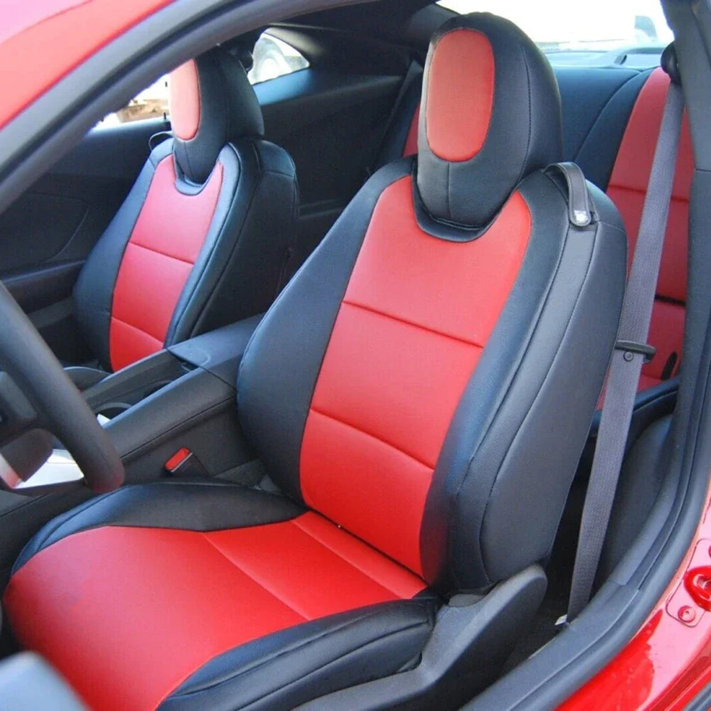 Custom Seat Cover for 2010-2015 Chevrolet Camaro Full Nappa and Genuine Leather - Tslaup