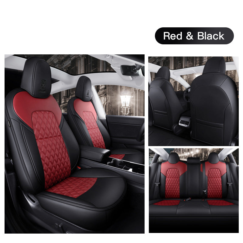 Custom Seat Covers for Tesla Model 3 Model Y 360 Degree Full Covered High Quality Leather Cushion - Tslaup