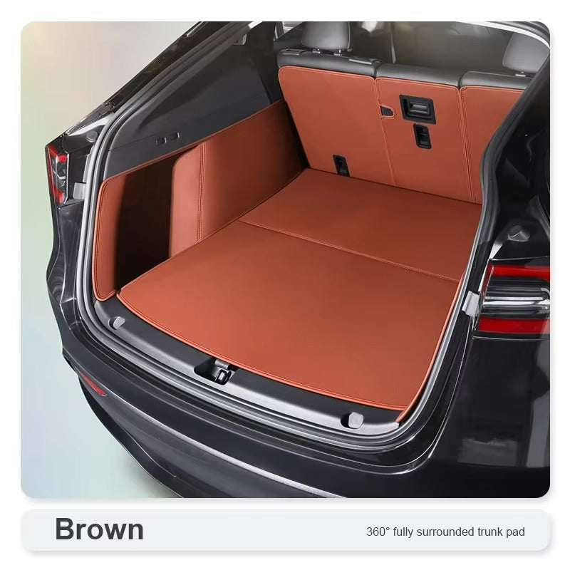 Custom Durable Genuine Leather Carpet Trunk Mat