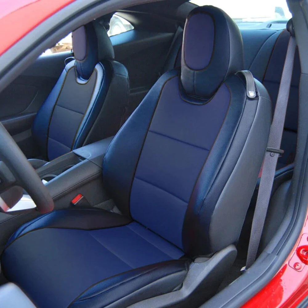 Custom Seat Cover for 2010-2015 Chevrolet Camaro Full Nappa and Genuine Leather - Tslaup