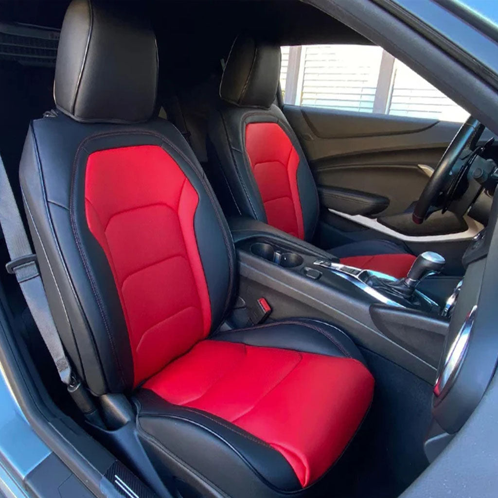 Custom Seat Cover for 2010-2015 Chevrolet Camaro Full Nappa and Genuine Leather - Tslaup