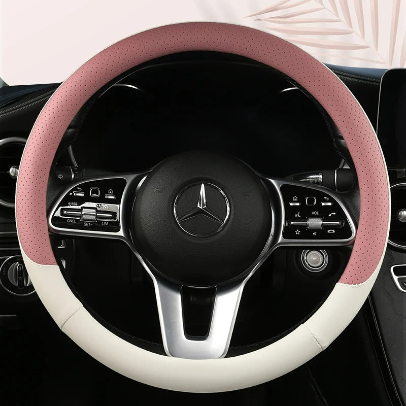 Car Anti-Slip Leather Steering Wheel Cover 38cm Type O D