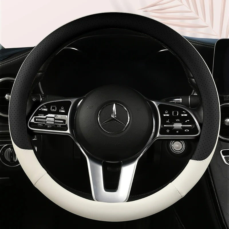 Car Anti-Slip Leather Steering Wheel Cover 38cm Type O D