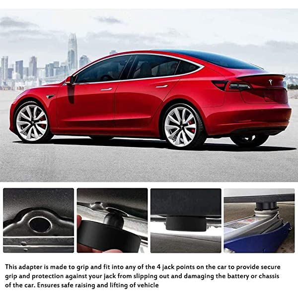 4Pcs Jack Pad Adapter with Storage Bag for Tesla Model 3/Y/S/X - Tslaup