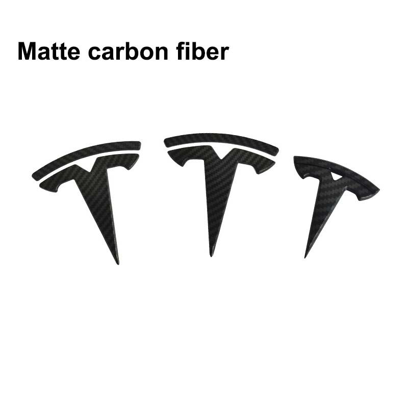 3Pcs Tesla Model 3 Y Emblem Steering Wheel + Front and Rear Tail Logo 2018-2023 - Tslaup