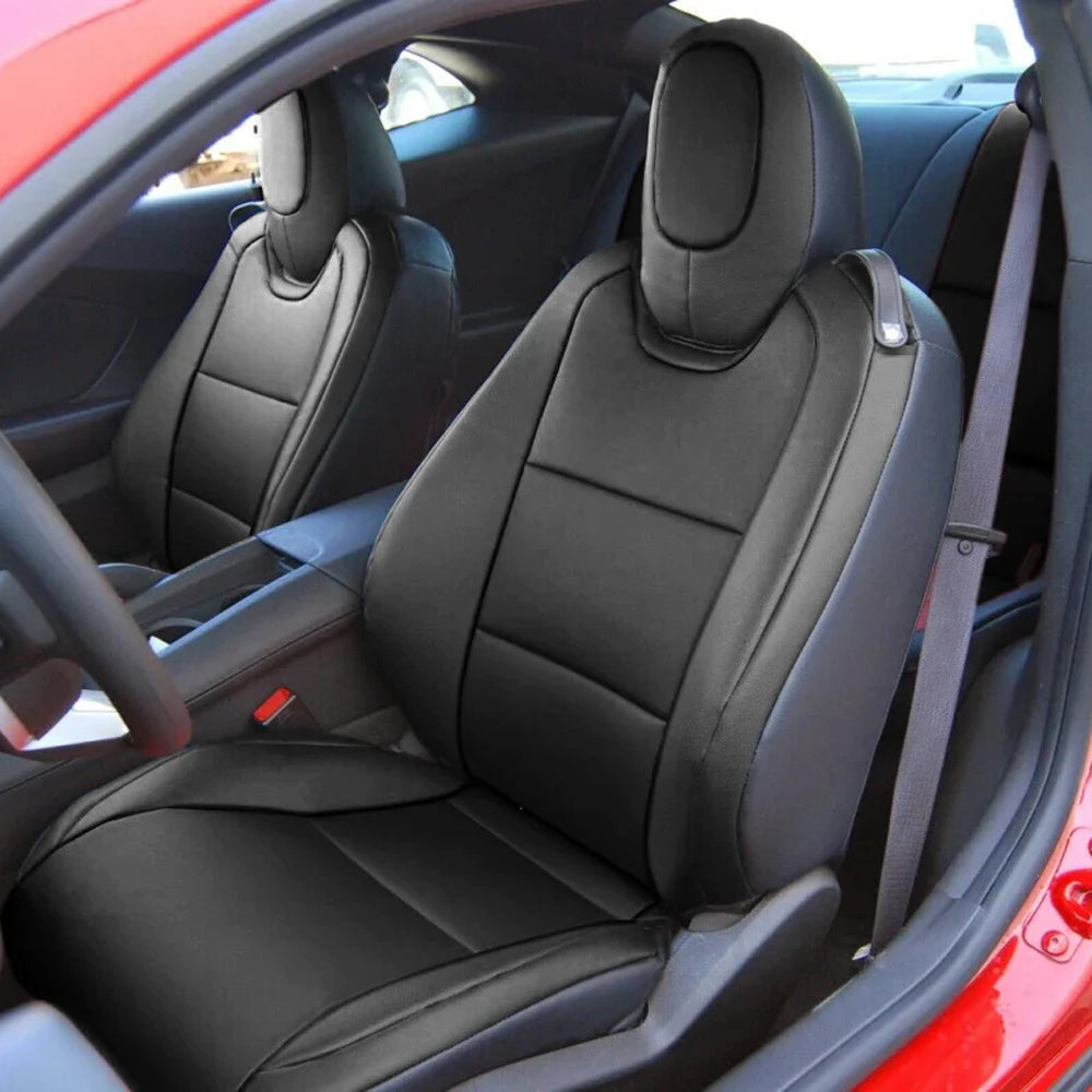 Custom Seat Cover for 2010-2015 Chevrolet Camaro Full Nappa and Genuine Leather - Tslaup