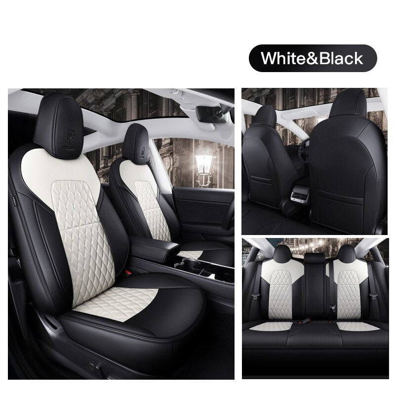 Custom Seat Covers for Tesla Model 3 Model Y 360 Degree Full Covered High Quality Leather Cushion - Tslaup