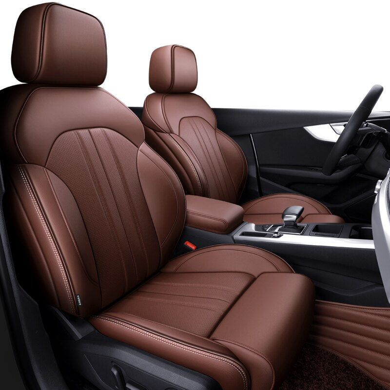 Custom Fit Seat Covers For 5 Seats Full Set Nappa Leather For Audi A4 - Tslaup