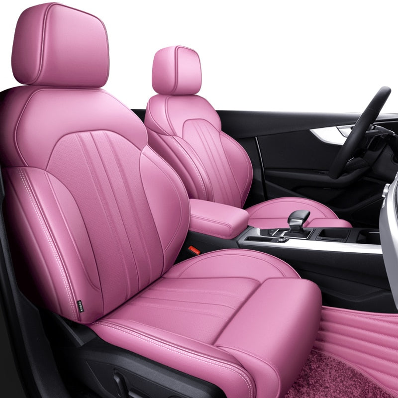Custom Fit Seat Covers For 5 Seats Full Set Nappa Leather For Audi A6 - Tslaup