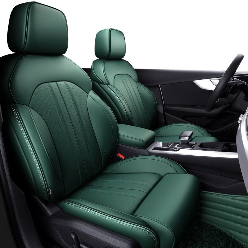 Custom Fit Seat Covers For 5 Seats Full Set Nappa Leather For Audi A4 - Tslaup