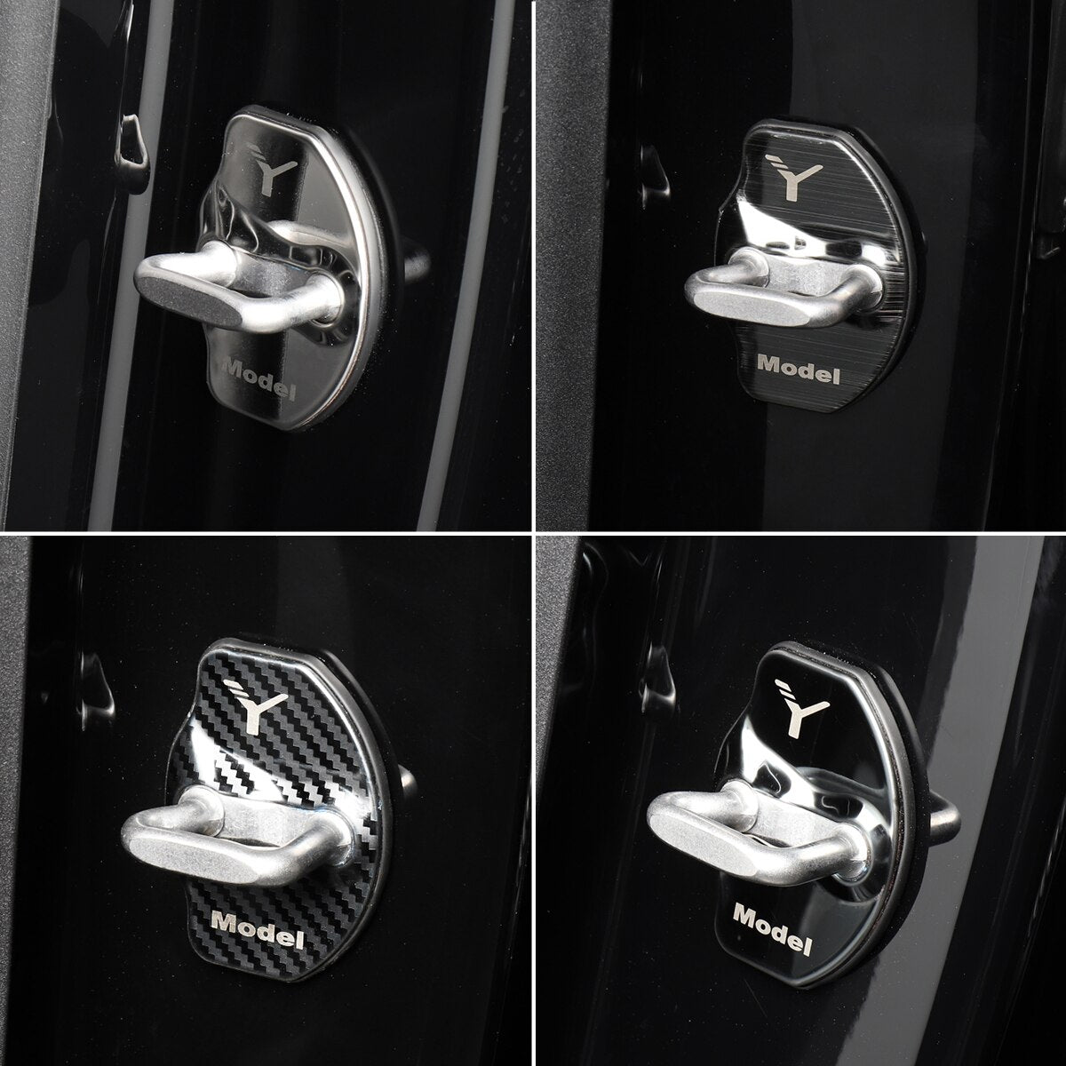 Stainless Steel Car Door Lock Cover For Tesla Model Y 2020-2023 - Tslaup