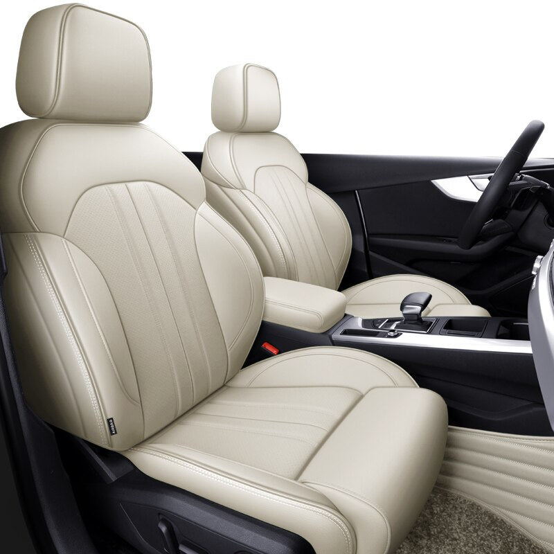 Custom Fit Seat Covers For 5 Seats Full Set Nappa Leather For Audi A4 - Tslaup