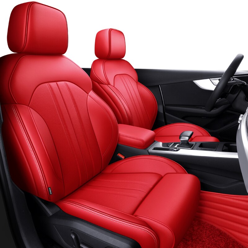 Custom Fit Seat Covers For 5 Seats Full Set Nappa Leather For Audi A4 - Tslaup