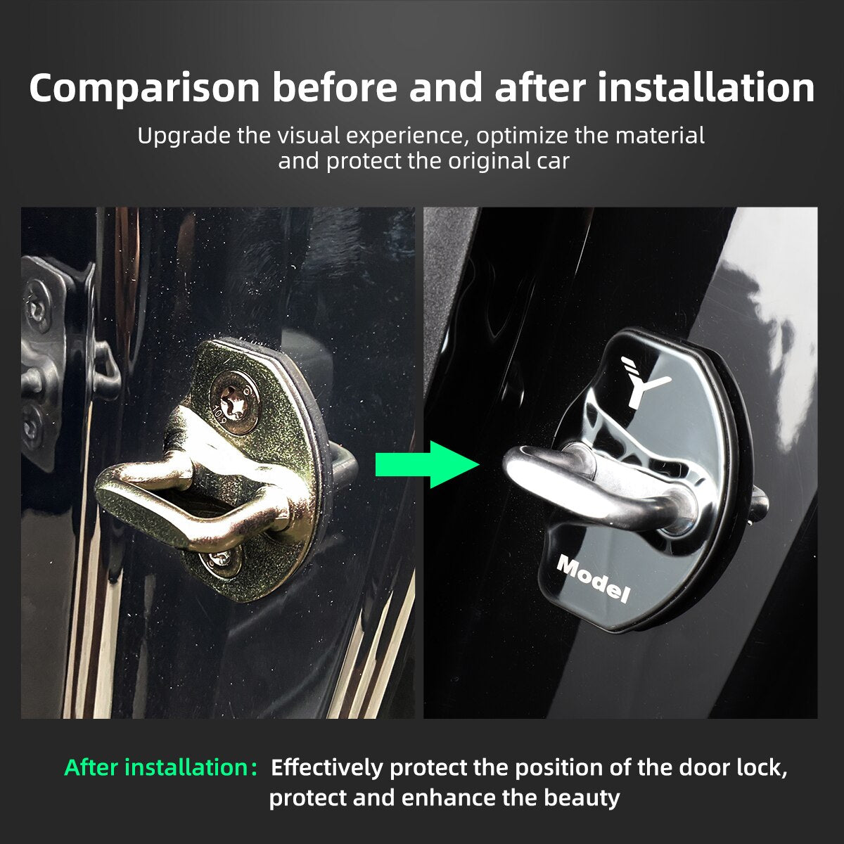 Stainless Steel Car Door Lock Cover For Tesla Model Y 2020-2023 - Tslaup