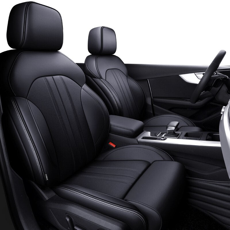 Custom Fit Seat Covers For 5 Seats Full Set Nappa Leather For Audi A4 - Tslaup