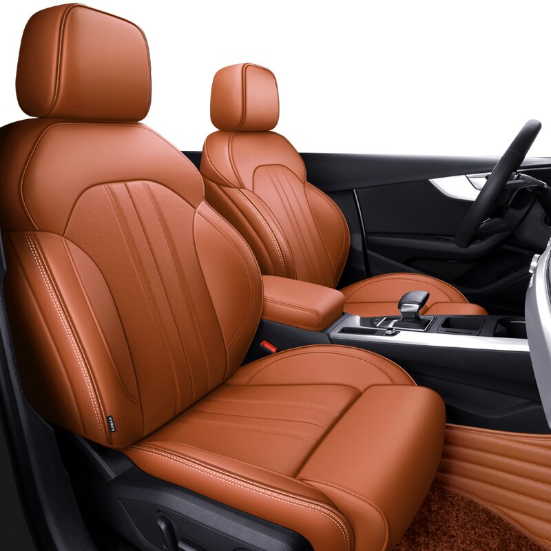 Custom Fit Seat Covers For 5 Seats Full Set Nappa Leather For Audi A4 - Tslaup