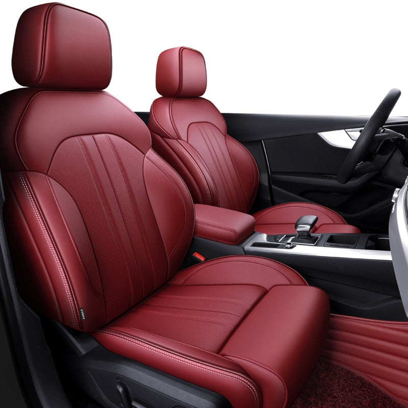 Custom Fit Seat Covers For 5 Seats Full Set Nappa Leather For Audi A6 - Tslaup