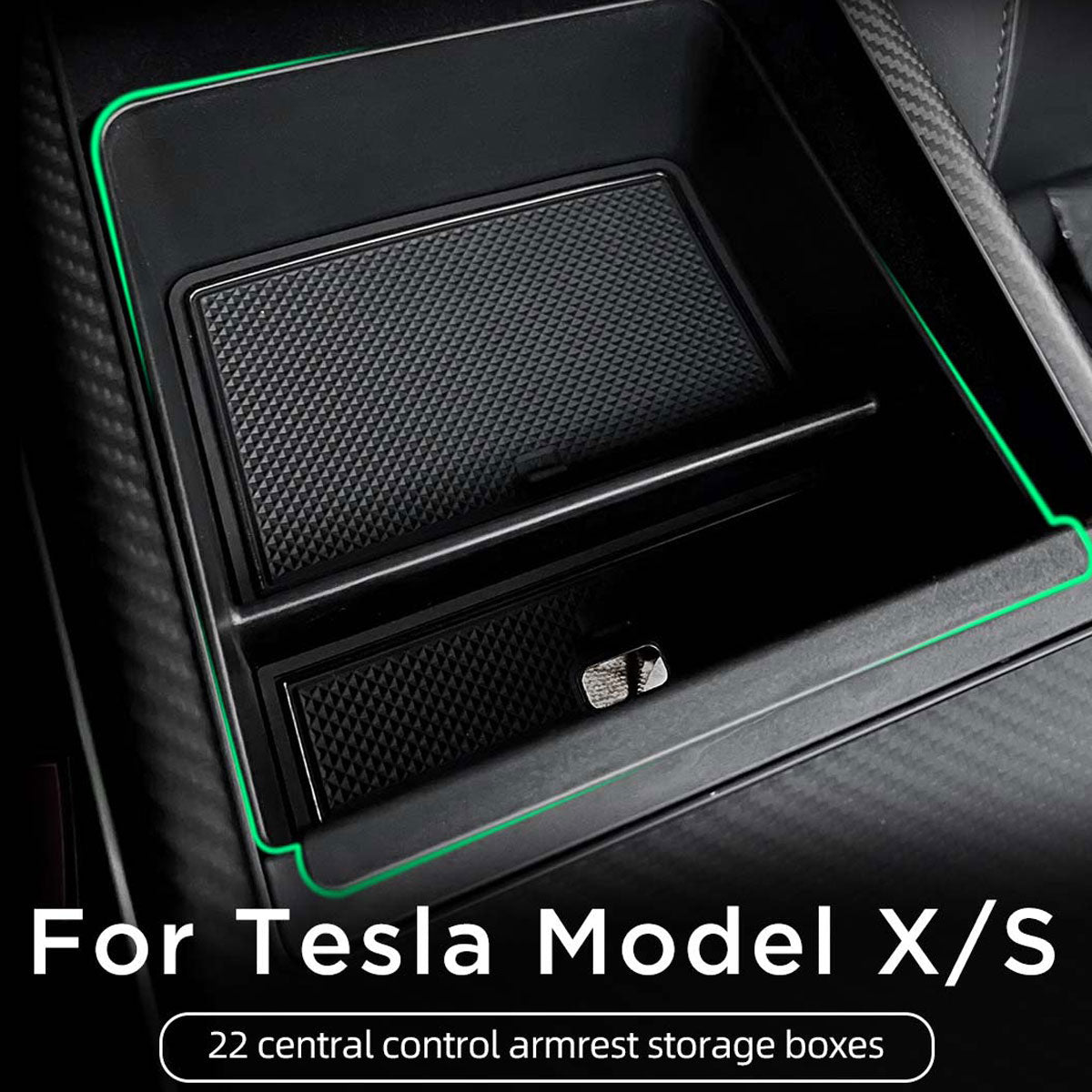 Car Central Control Armrest Storage Box For Tesla Model X Model S 2022 ABS Organizer Auto Interior Accessories Stowing Tidying - Tslaup