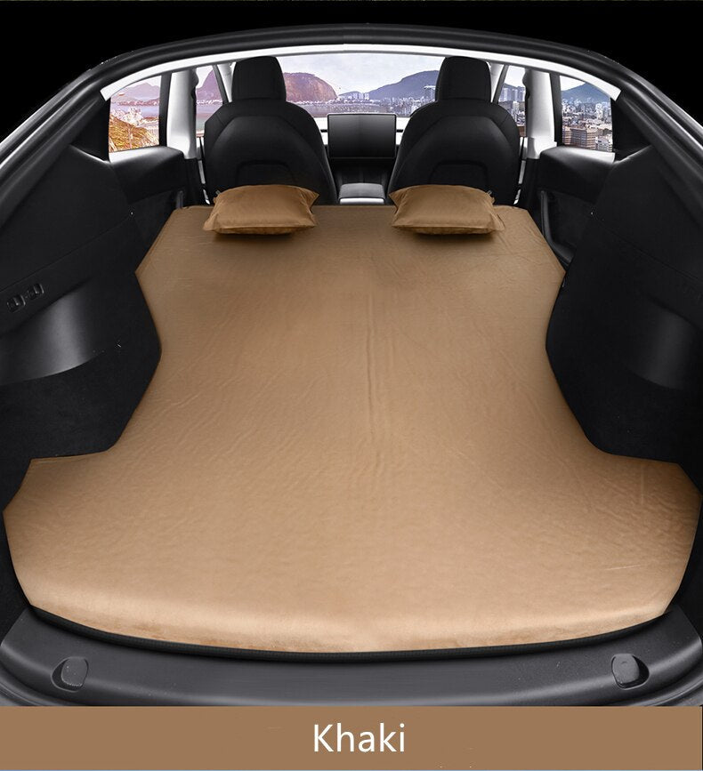Model 3 Y Car Inflatable Surface Suede Mattress Travel Fold Bed Four Colors - Tslaup