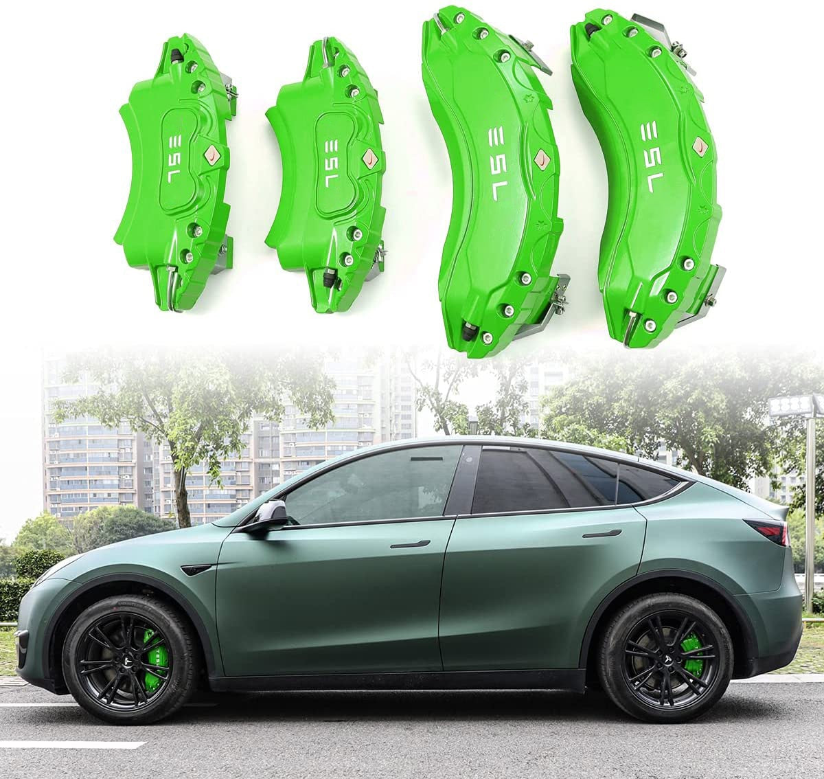 19" /20" Wheel Brake Caliper Cover for Tesla Model Y 2020-2023 Front Rear Aluminum Car Wheel Disc Brake Caliper Cover - Tslaup