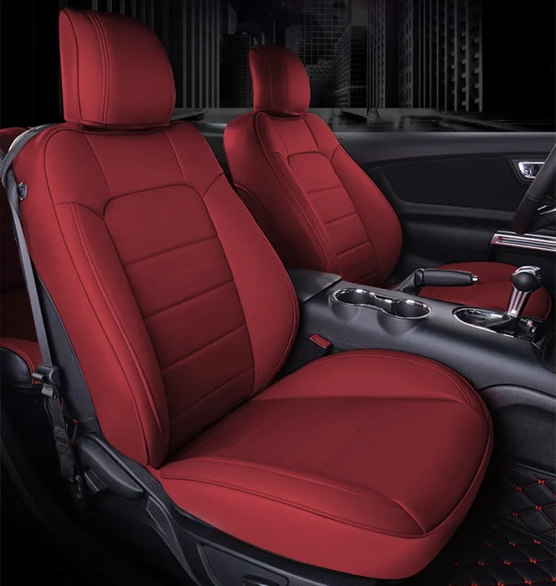 Custom Seat Cover for 2010-2015 Chevrolet Camaro Full Nappa and Genuine Leather - Tslaup
