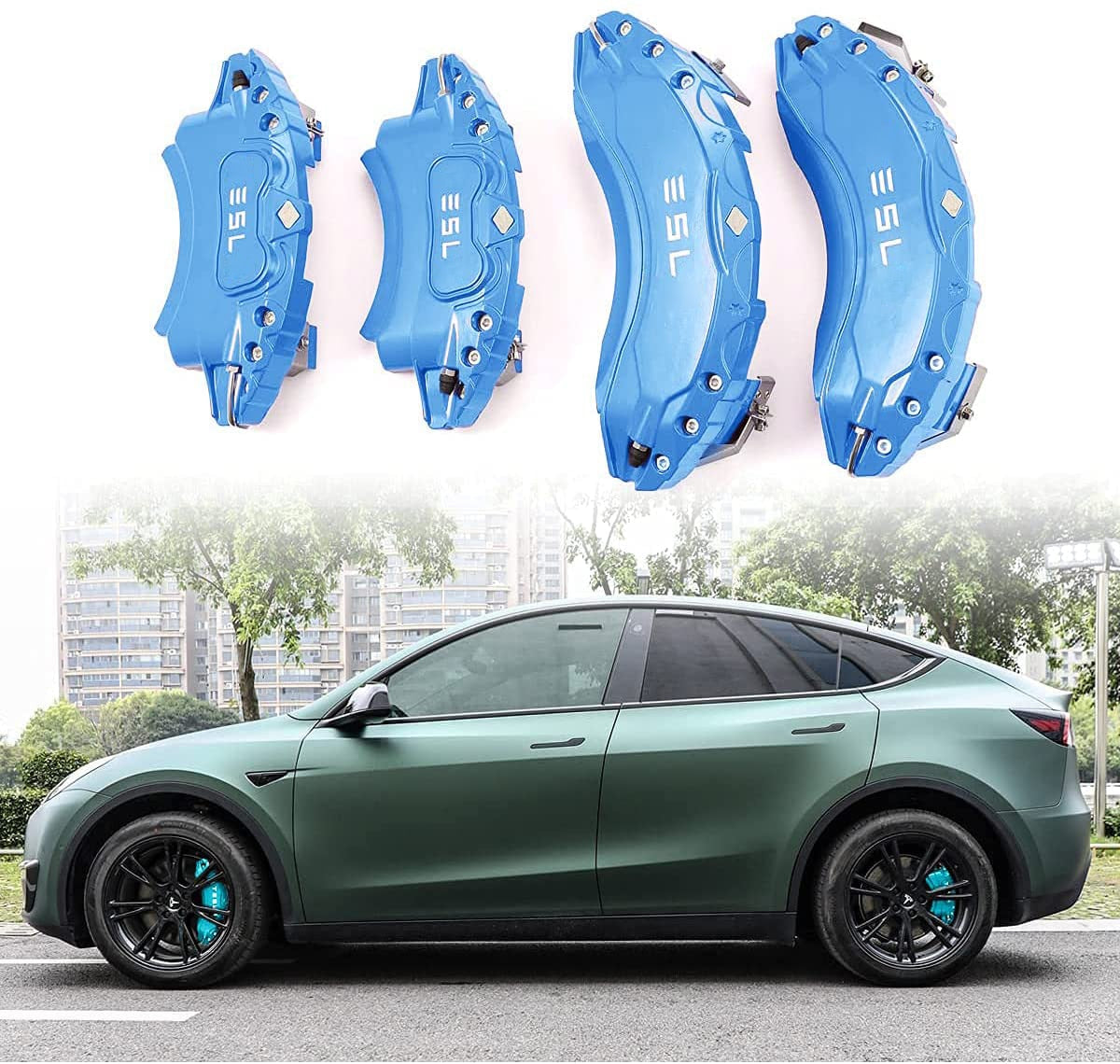 19" /20" Wheel Brake Caliper Cover for Tesla Model Y 2020-2023 Front Rear Aluminum Car Wheel Disc Brake Caliper Cover - Tslaup