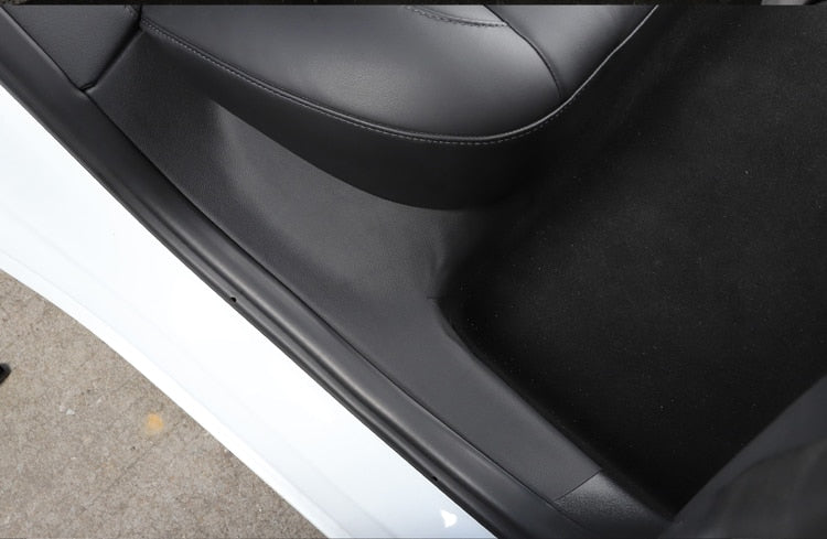 For Tesla Model 3 Car Leather Front and rear Door Sill Protective 2017-2022 Hidden Protector 4pcs/set - Tslaup
