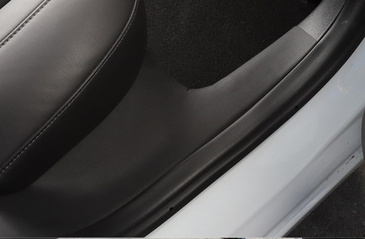 For Tesla Model 3 Car Leather Front and rear Door Sill Protective 2017-2022 Hidden Protector 4pcs/set - Tslaup