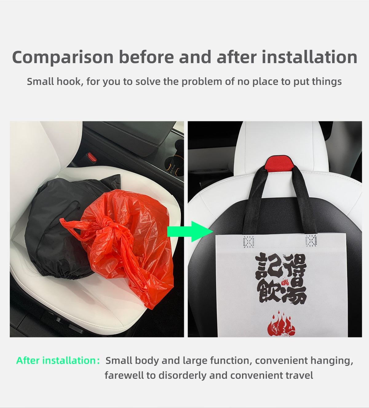 Tesla Model 3 Model Y Car Seat Hook Storage Portable Interior Hanging Hook - Tslaup