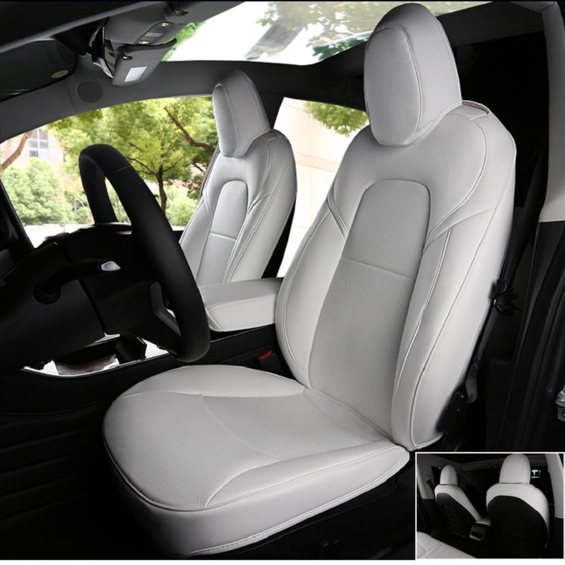 Custom Seat Covers for Tesla Model 3 Model Y 360 Degree Full Covered High Quality Leather Cushion - Tslaup
