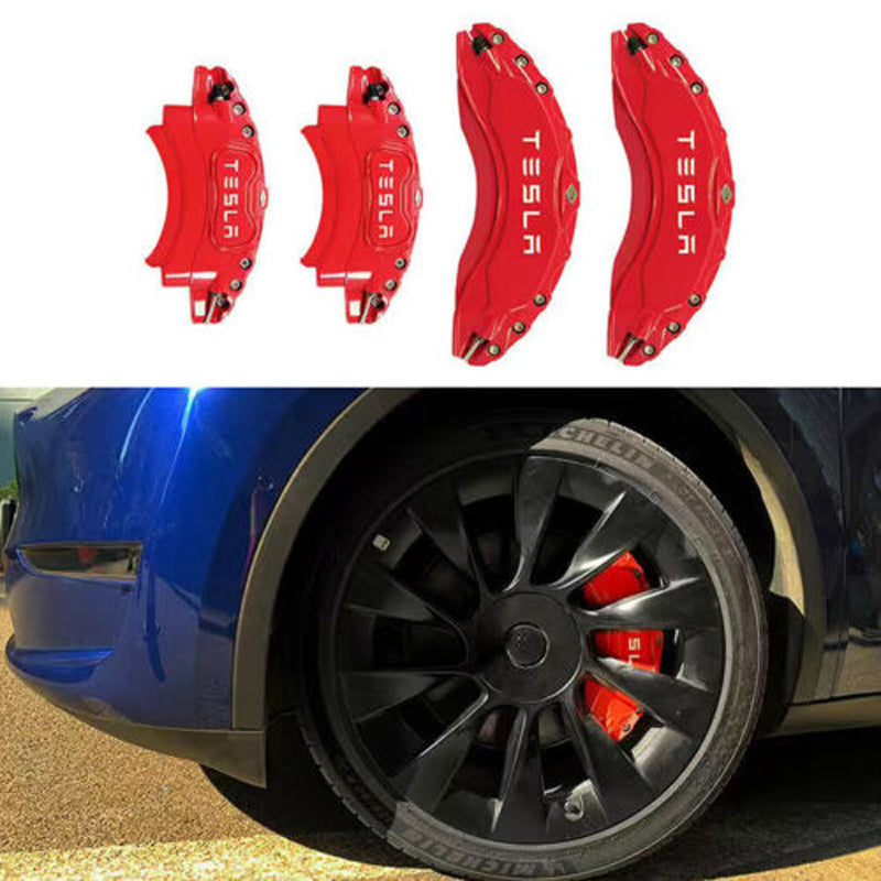 19" /20" Wheel Brake Caliper Cover for Tesla Model Y 2020-2023 Front Rear Aluminum Car Wheel Disc Brake Caliper Cover - Tslaup