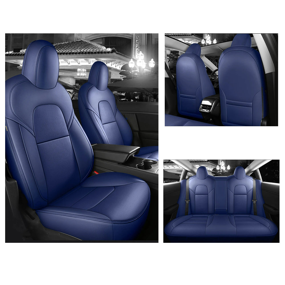Custom Seat Covers for Tesla Model 3 Model Y 360 Degree Full Covered High Quality Leather Cushion - Tslaup