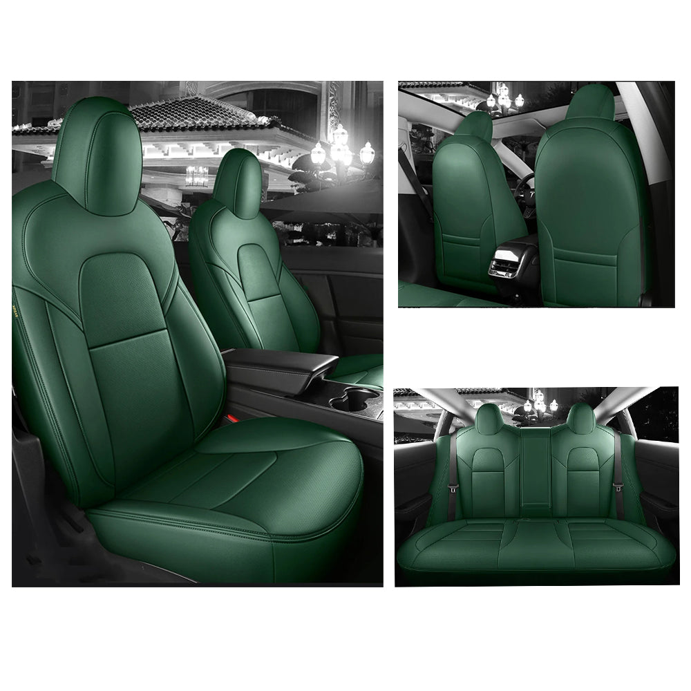 Custom Seat Covers for Tesla Model 3 Model Y 360 Degree Full Covered High Quality Leather Cushion - Tslaup