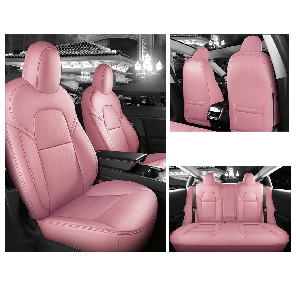 Custom Seat Covers for Tesla Model 3 Model Y 360 Degree Full Covered High Quality Leather Cushion - Tslaup